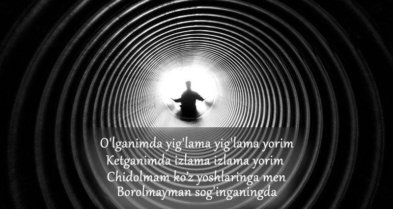 Totganim bol asalmas ekan, Sensiz dunyo go'zalmas ekan... 